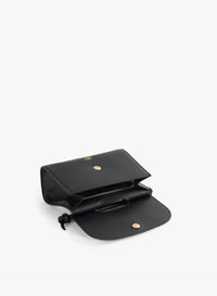 Cinzia Rocca Sac à bandoulière noir en cuir avec poignée intégrée et bandoulière - Noir
