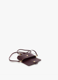 Cinzia Rocca Genuine Leather Mini Shoulder Bag - Burgundy