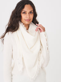Repeat Triangular Cashmere Scarf With Fringes