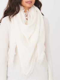 Repeat Triangular Cashmere Scarf With Fringes