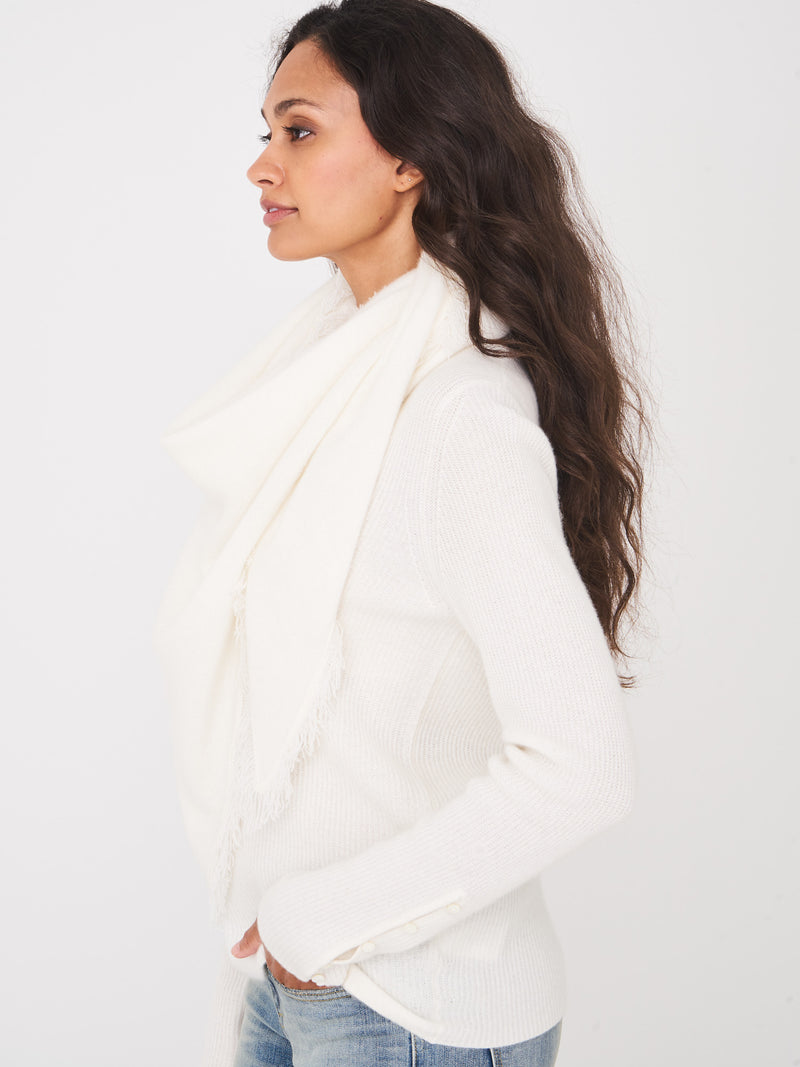Repeat Triangular Cashmere Scarf With Fringes