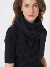 Repeat Triangular Cashmere Scarf With Fringes