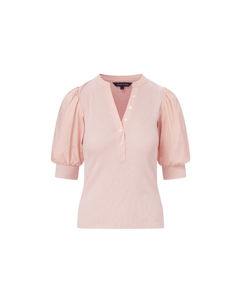 Veronica Beard Coralee Puff-Sleeve Top