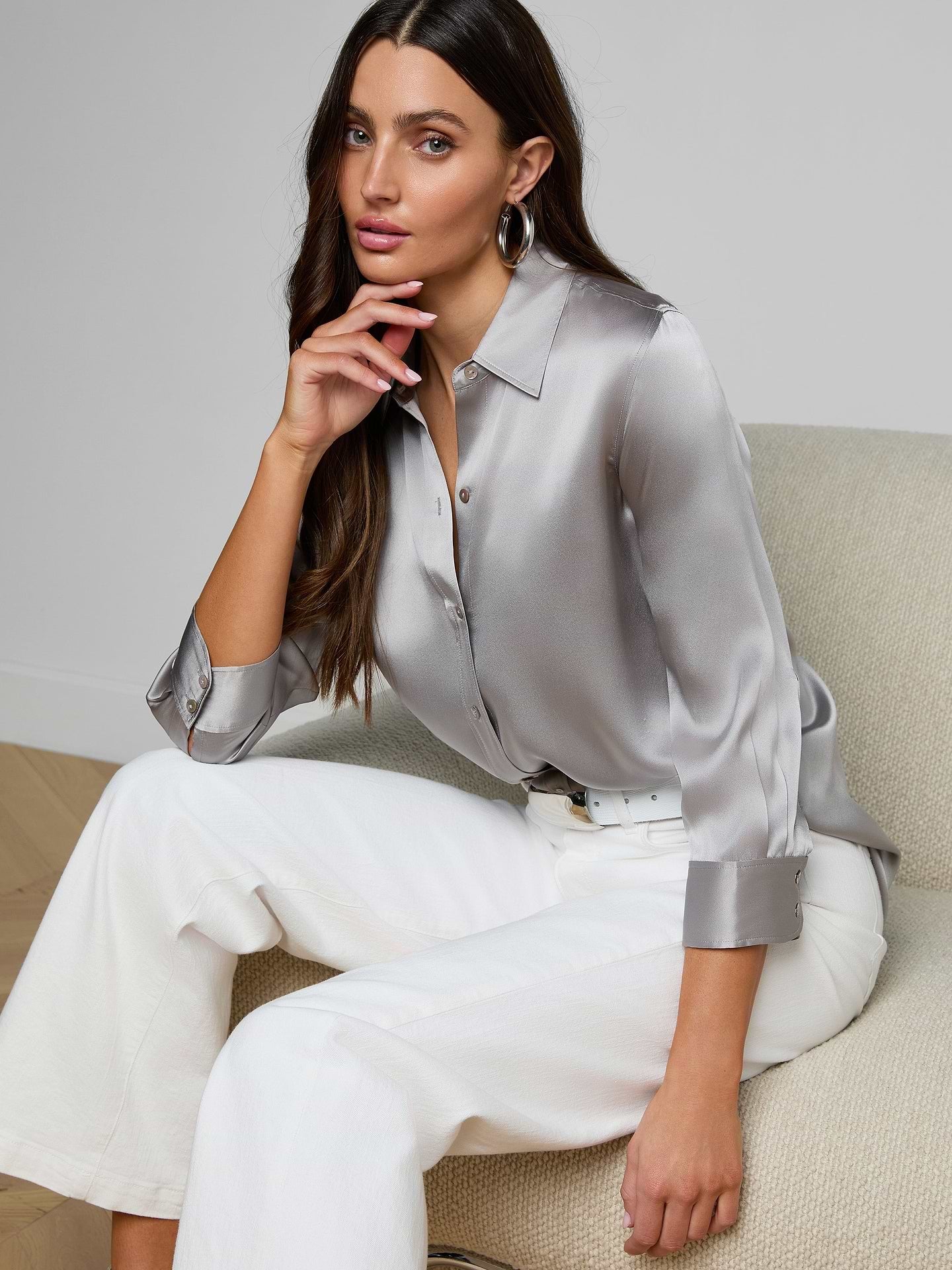 Blouse manches 3/4 L'Agence Dani Light Pewter
