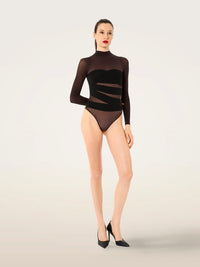 Wolford 012-77129.8372 Wolford Infinite Wrap body à tanga Darkwood/Black