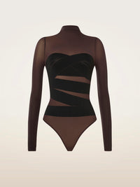 Wolford 012-77129.8372 Wolford Infinite Wrap body à tanga Darkwood/Black