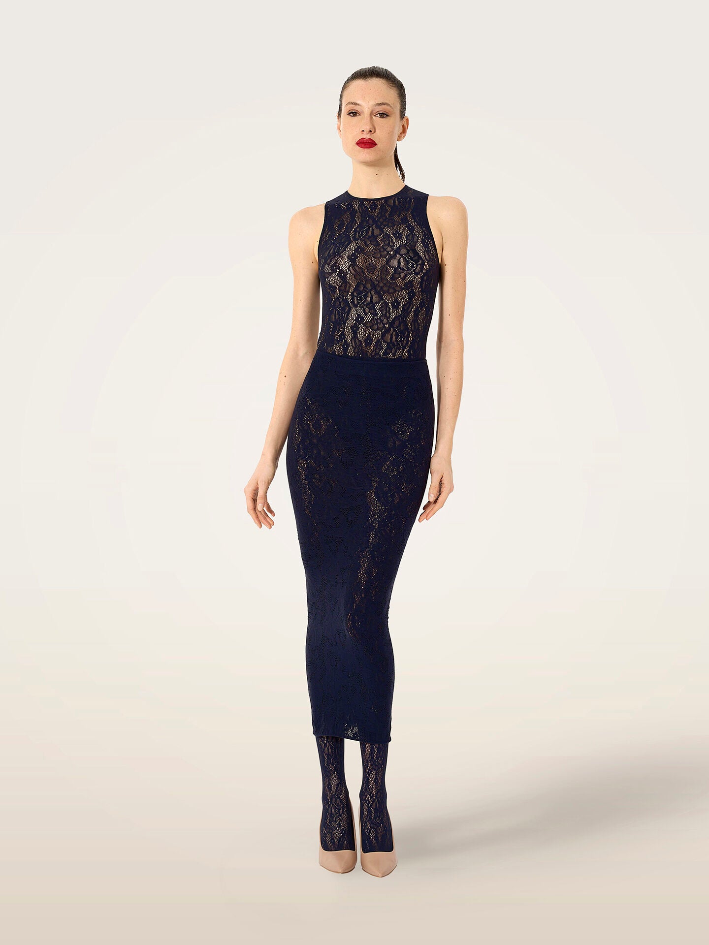 Wolford Infinite Rose Net String Body Deep Night