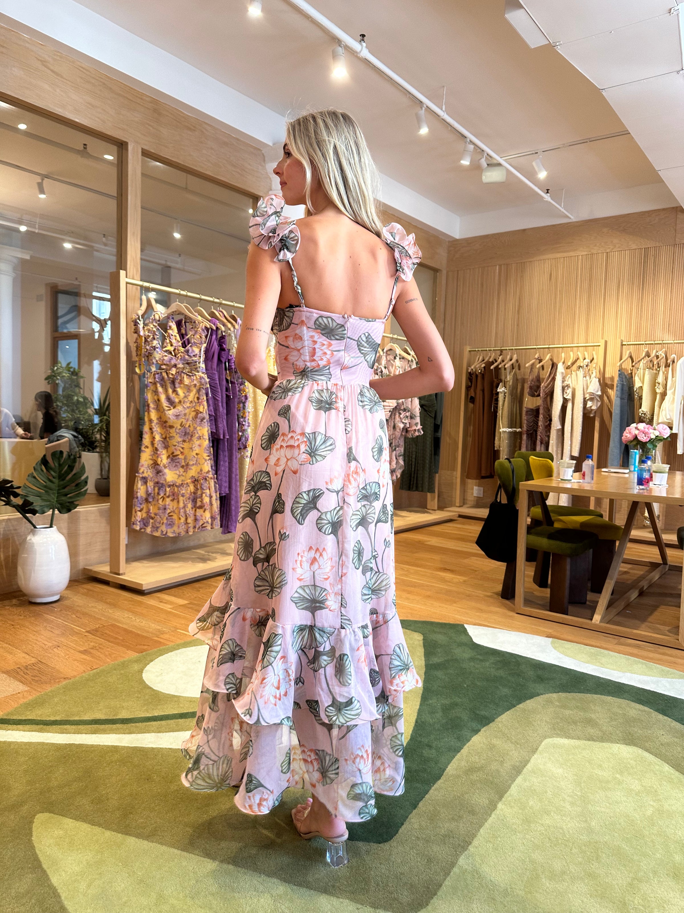 PatBO Lotus Corset Maxi Dress Light Pink