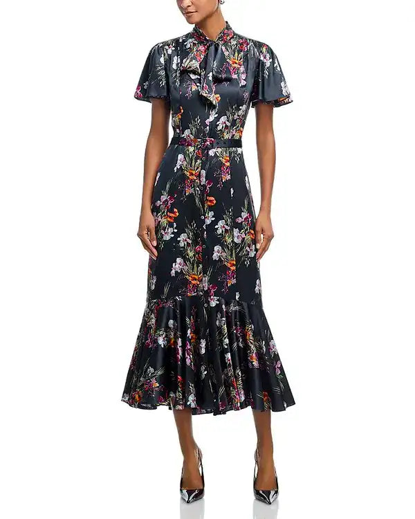 Robe Willow Bouquet Iris Cinq a Sept Noir Multi