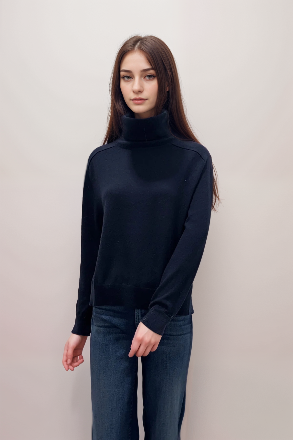 Notshy Marine Pola Relaxed Turtleneck Sweater