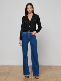 L'Agence Blanca Sequin Crop Cardigan