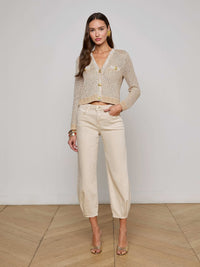 L'Agence Blanca Sequin Cardigan