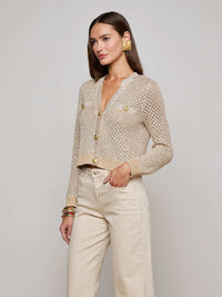 Cardigan à Paillettes L'Agence Blanca Minuit/Argenté