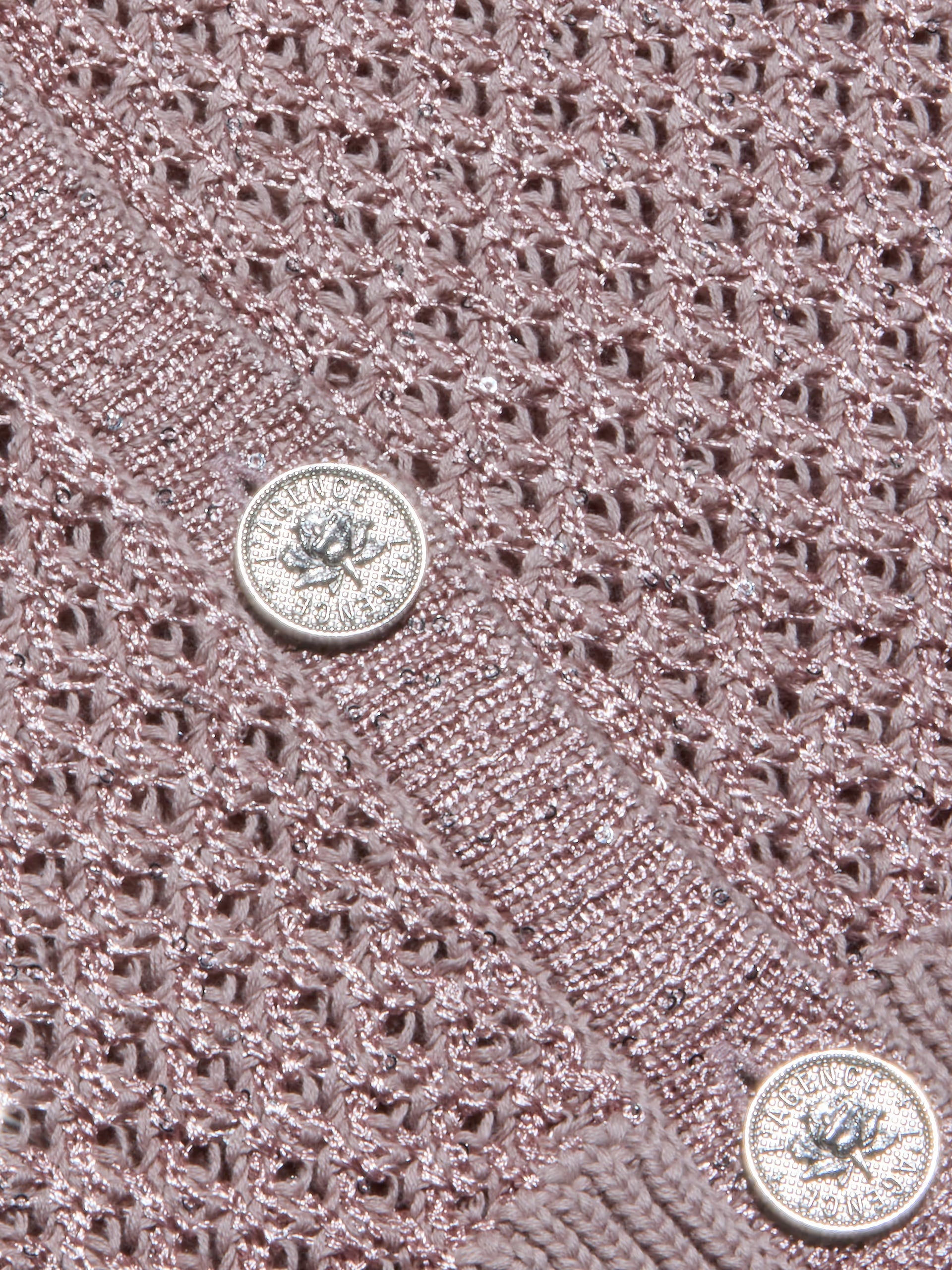 L'Agence Blanca Sequin Cardigan Adobe Rose