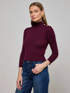 L'Agence Kamdyn Mock-Neck Top