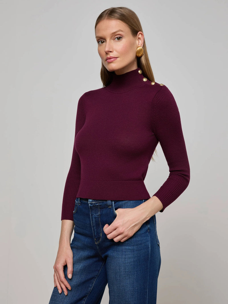 L'Agence Kamdyn Mock-Neck Top