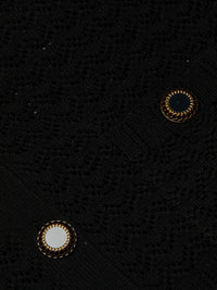 Cardigan en maille pointelle Orla L'Agence Noir/Or