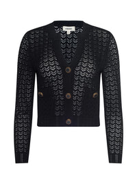 Cardigan en maille pointelle Orla L'Agence Noir/Or