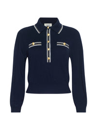 L'Agence Malaki Cropped Polo Sweater