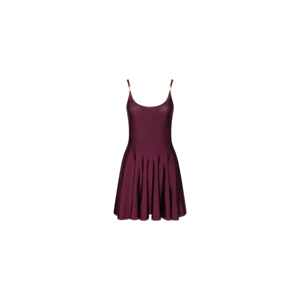 L'Agence Lana Flare Knit Dress Merlot Red