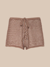 L'Agence Solan Pointelle Knit Short Hazelnut