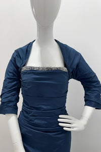 Catherine Regehr Draped 3/4 Sleeve Shrug Borelo Navy/Black