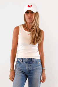 Kerri Rosenthal KR Tank Canadian Hearts Ecru