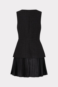 Milly Boucle Mixed Media Mini Dress