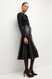 Veronica Beard Louise Vegan Leather Skirt