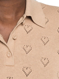 Twinset Polo boutonné en maille pointelle