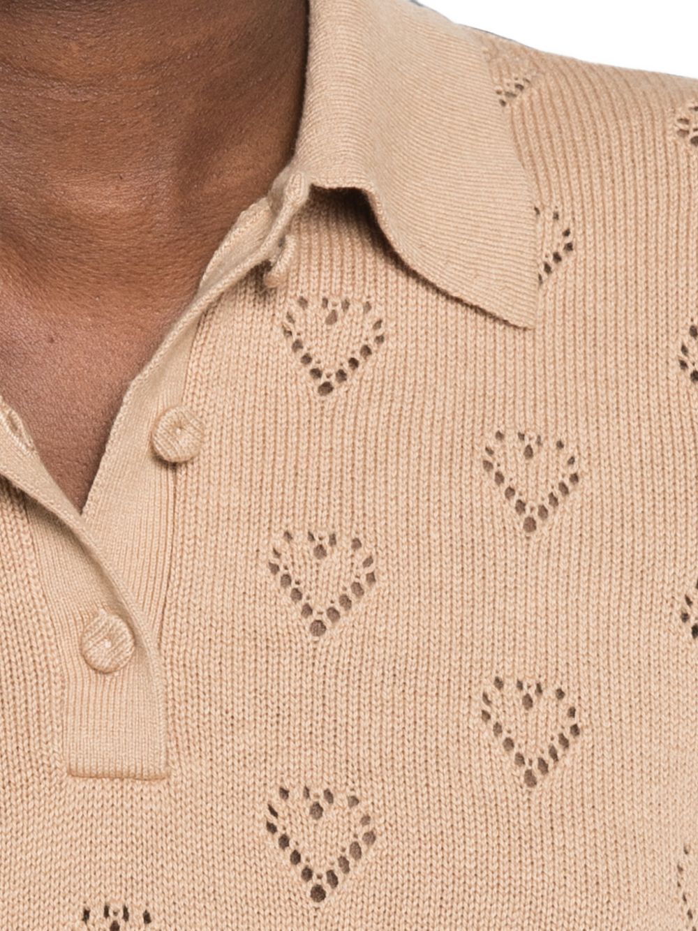 Twinset Polo boutonné en maille pointelle