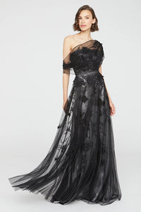 Theia Petal Embroidered Gown