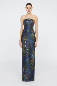 Theia Lynette Strapless Column Gown