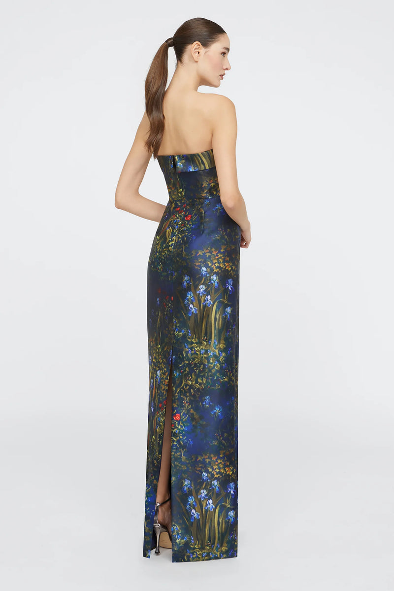 Theia Lynette Strapless Column Gown