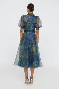 Theia Winnie Puff Sleeve Shirt Dress