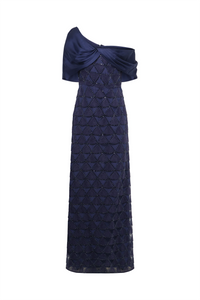 Theia Anabella Textured Tulle Gown