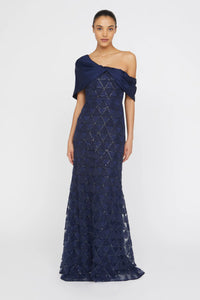 Theia Anabella Textured Tulle Gown