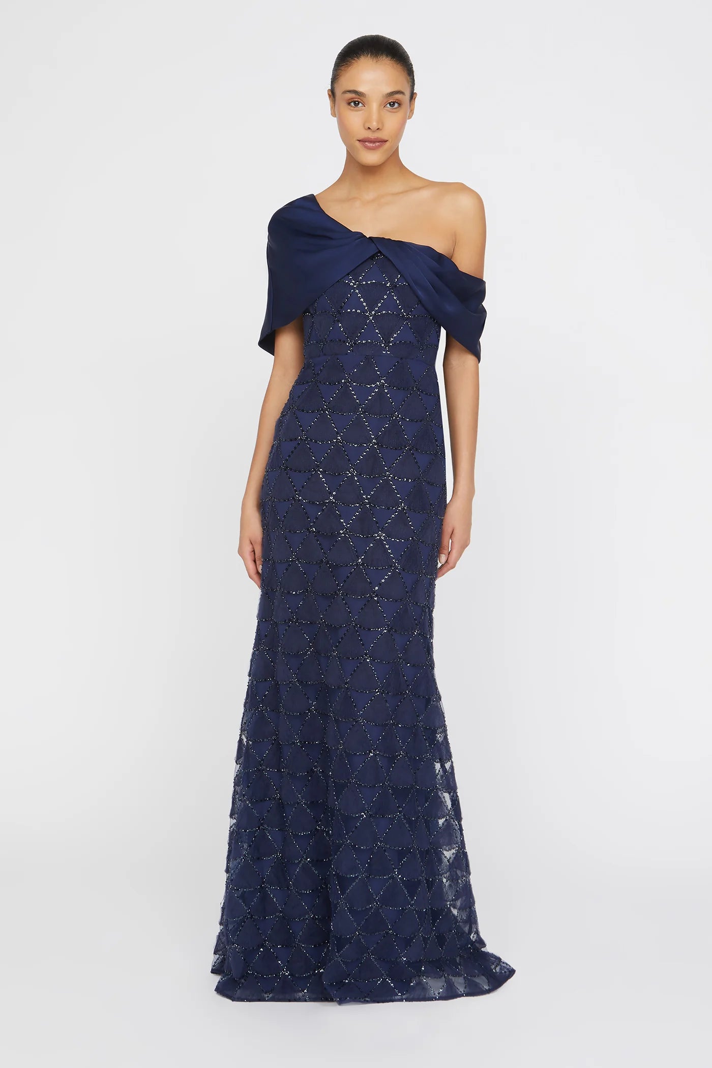 Theia Anabella Textured Tulle Gown