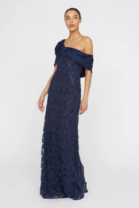 Theia Anabella Textured Tulle Gown
