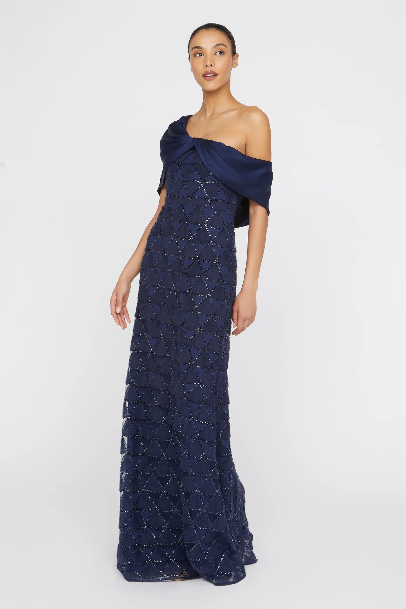 Theia Anabella Textured Tulle Gown