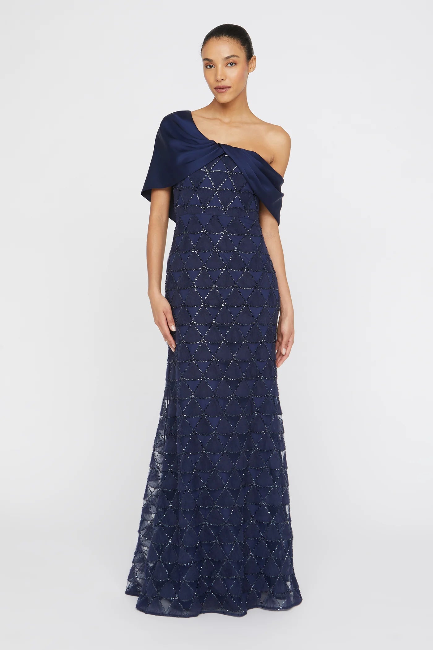 Theia Anabella Textured Tulle Gown