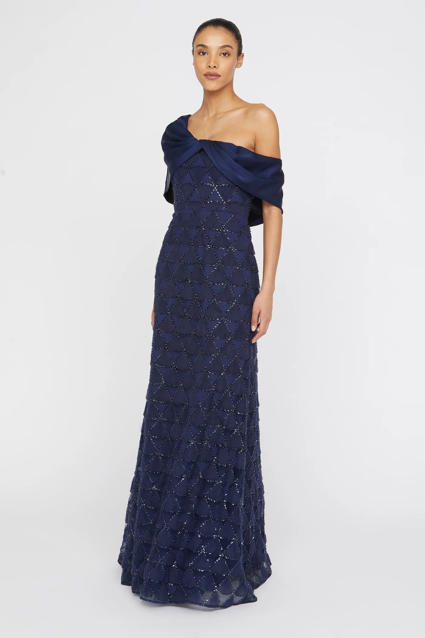 Theia Anabella Textured Tulle Gown