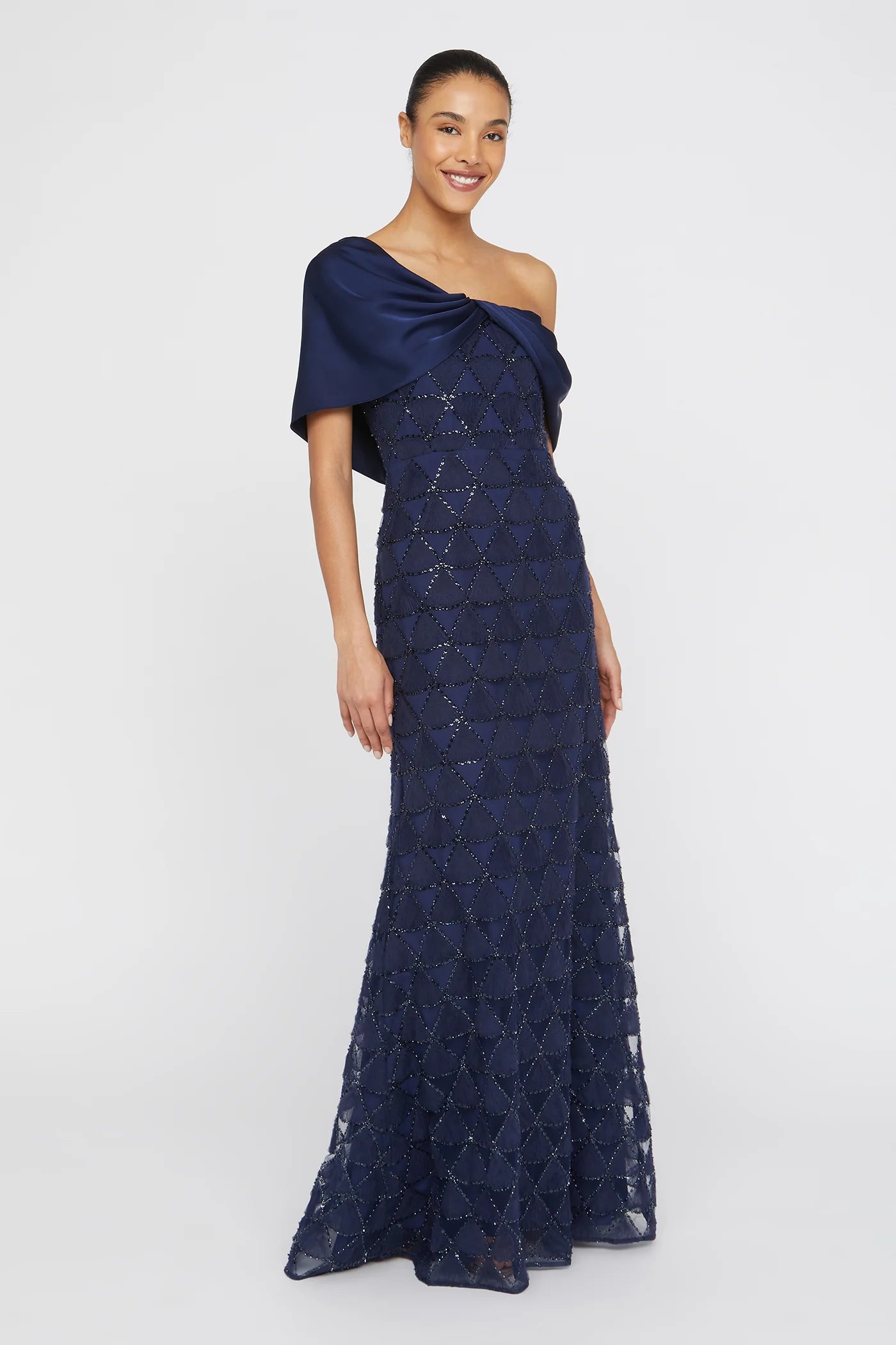 Theia Anabella Textured Tulle Gown