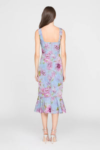 Theia Livia Robe en taffetas imprimé Glass Garden