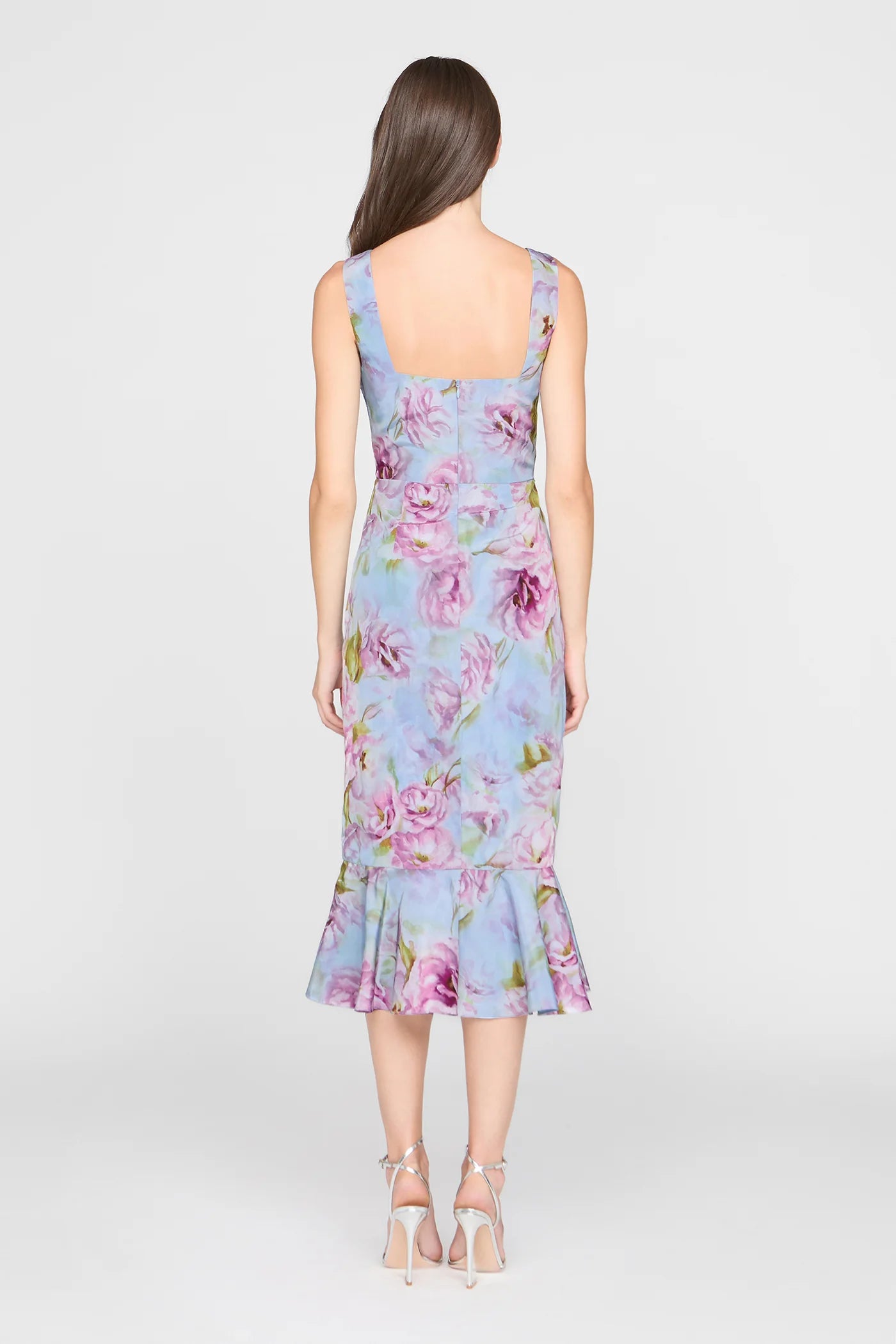 Theia Livia Robe en taffetas imprimé Glass Garden