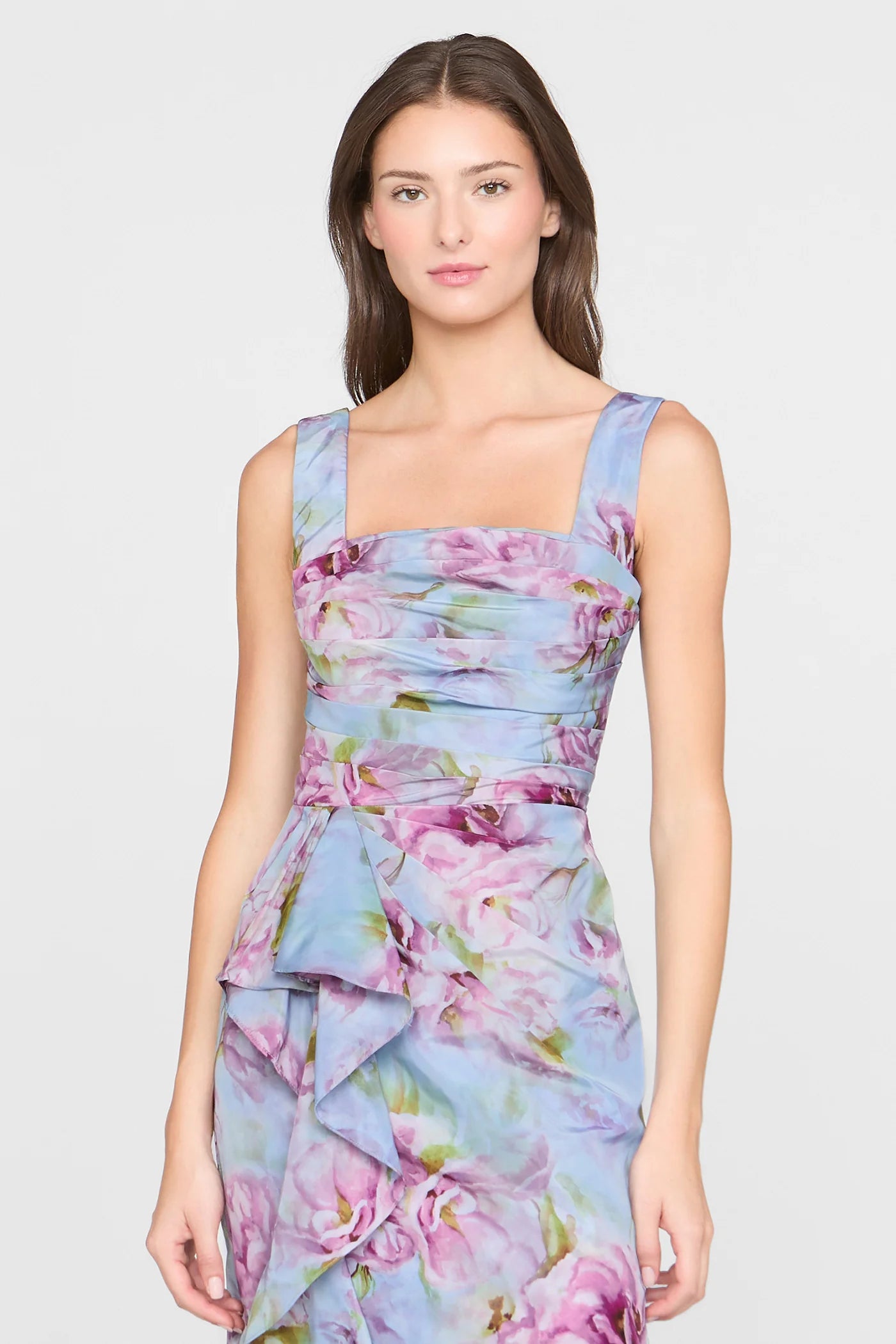 Theia Livia Robe en taffetas imprimé Glass Garden
