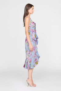 Theia Livia Robe en taffetas imprimé Glass Garden