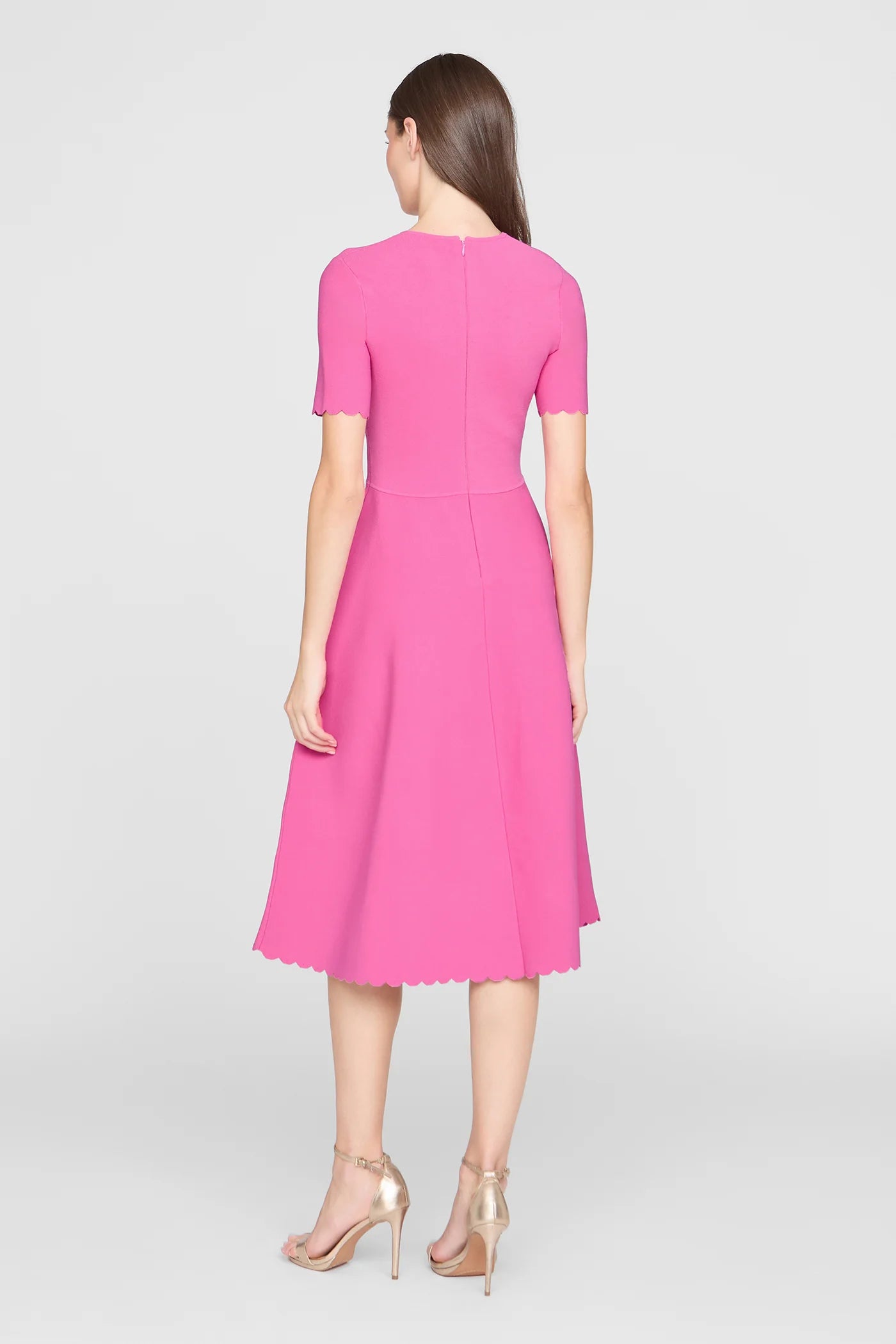 Robe Midi Tricotée Theia Petunia Rose Ensoleillé