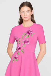 Robe Midi Tricotée Theia Petunia Rose Ensoleillé