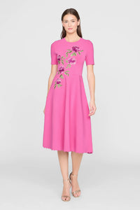 Robe Midi Tricotée Theia Petunia Rose Ensoleillé